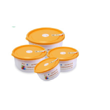 Récipient rond en plastique de nourriture de 4PCS avec le couvercle